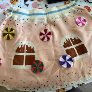 QUEEN OF SPARKLES Candy Window A-Line Skirt - Pink and Brown